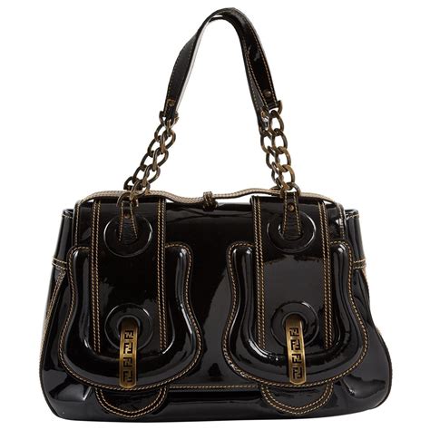 fendi black patent leather bag|Fendi bag pre owned.